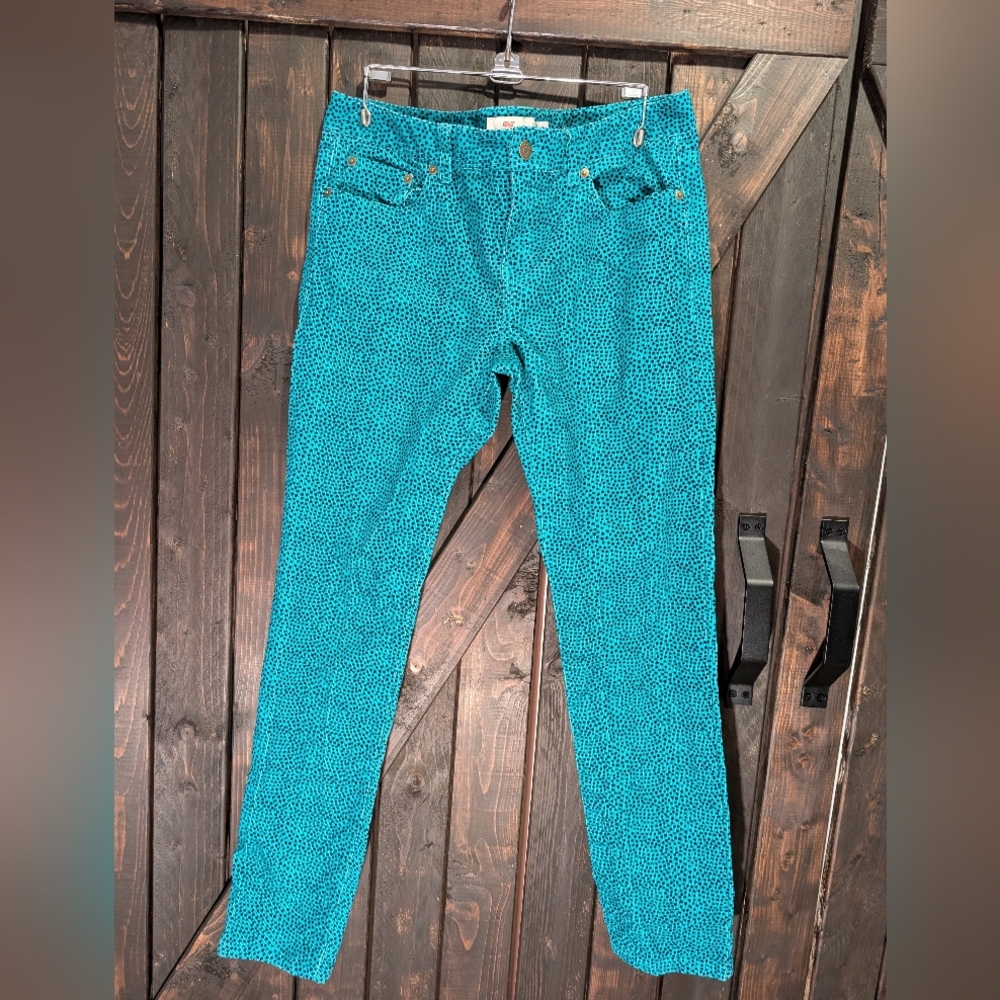 Vineyard Vines teal/navy Corduroy Pants, Size 8